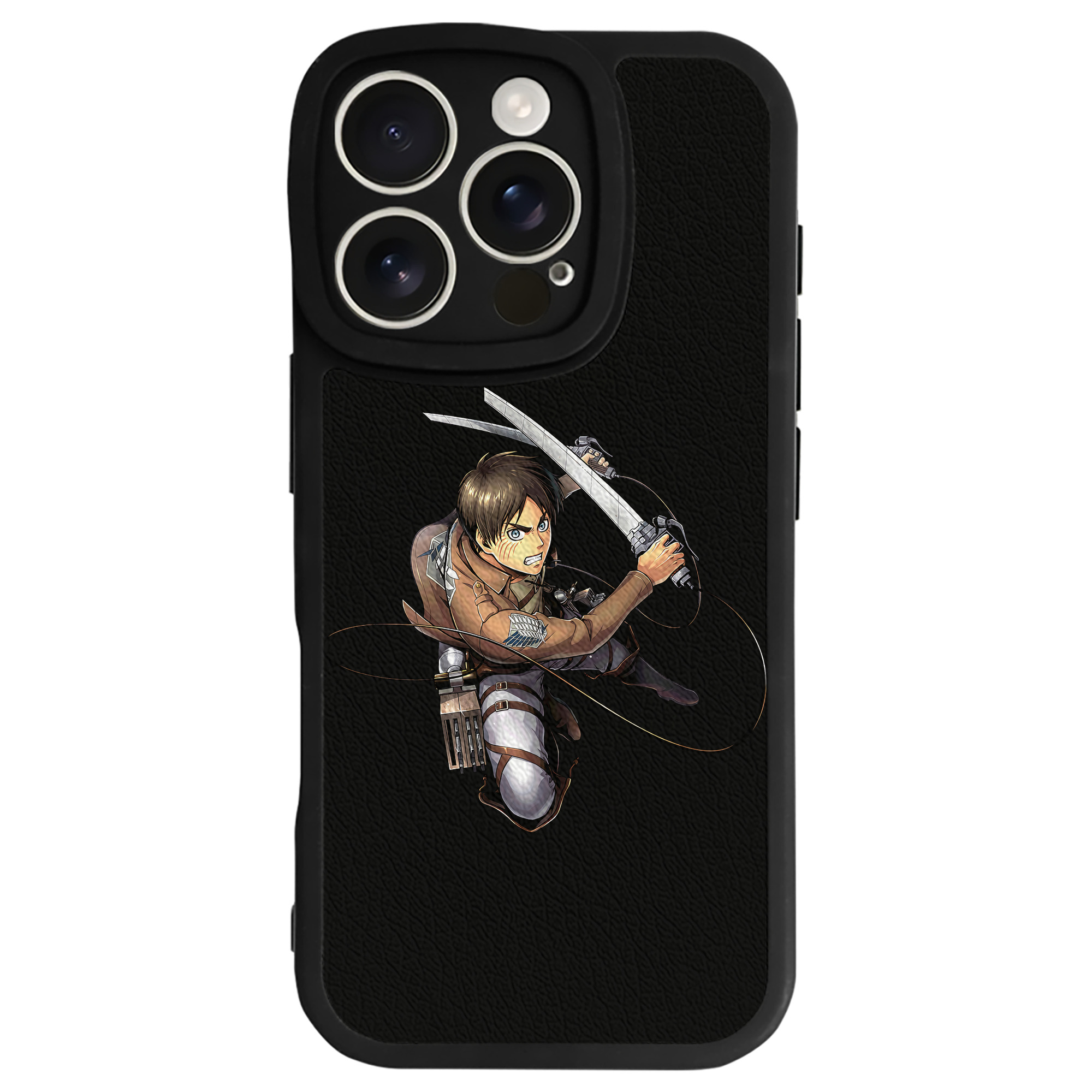 （画像用） 進撃の巨人 エレン･イェーガー Attack on Titan Eren Jäger 【iPhone 16シリーズ対応】シリコンスマホケース（レザー調） 材質：シリコン